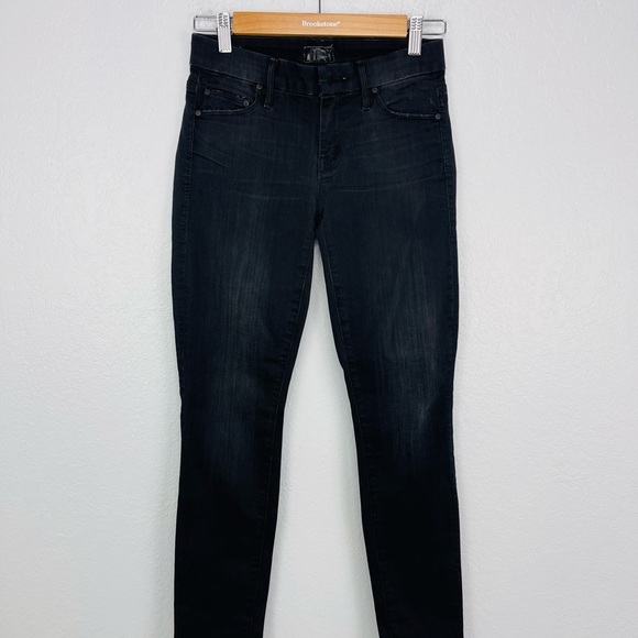 MOTHER The Looker Crop Nine Lives Black Denim Skinny Jeans Size 25 - Picture 5 of 9